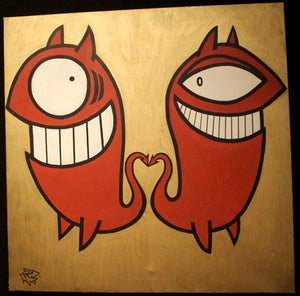 Image of PEZ graffiti canvas "Amor Diabolico" - sold out