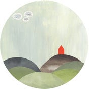 Image of Red house on the hill - print