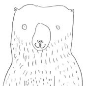 Image of Smiling bear - print