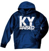 Image of KY Raised Navy / White Hooded Sweatshirt