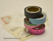 Image of Set de 4 washi tape "Dot Black"