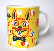 Image of "Yellow Bunny" hand painted mug by Pacolli