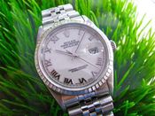 Image of VINTAGE ROLEX DATEJUST STEEL AUTO ROMAN NUMERAL DIAL - SOLD!