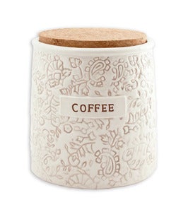 Image of batik coffee and tea canisters