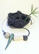 Image of Ceramic Necklace with Seafoam Strip + Seashell