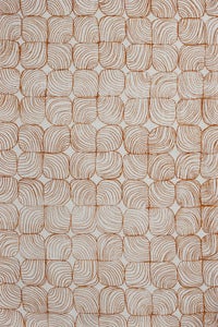 Image of lineal floral burnt tangelo linen