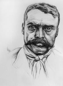 Image of Portrait of Emiliano Zapata, Original Ink Drawing