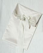 Image of ivory silk lingerie  - sleepmask bag with mokuba silver trim