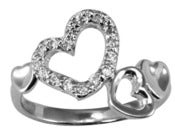 Image of Open Heart CZ Band Promise Ring, Anniversary ,Engagement 