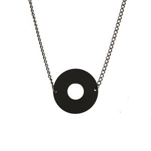 Image of Matte Black Circle Necklace