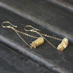 Image of NEW Gold Wavy Disc Earrings