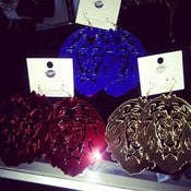 Image of Acrylic Lion Head Earrings 