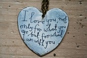 Image of Large Heart "I love you" quote necklace