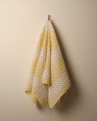 Image of Vintage lemon and white crochet blanket