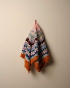 Image of Vintage multicoloured crochet blanket