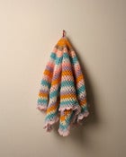 Image of Vintage multicoloured bright crochet blanket