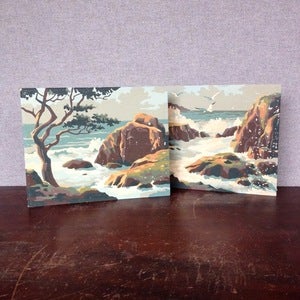 Image of Pair of Vintage Paint by Numbers 