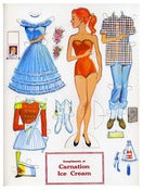 Image of Vintage Carnation Ice Cream Paper Doll 