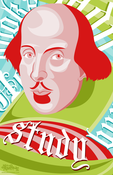 Image of Reduced Shipping: Folded 11x17" Shakespeare Says Study Poster