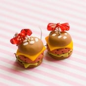 Image of Burger Bow Earrings