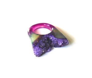 Image of Amethyst Raw Druzy Ring (v2)