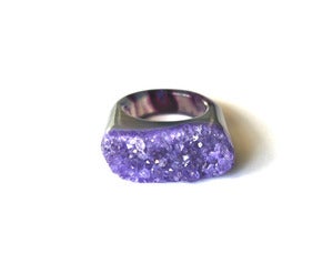 Image of Amethyst Raw Druzy Ring (v5)