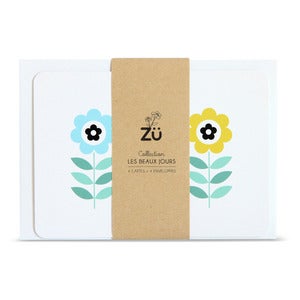 Image of Lot de 4 cartes postales "Les Beaux Jours"