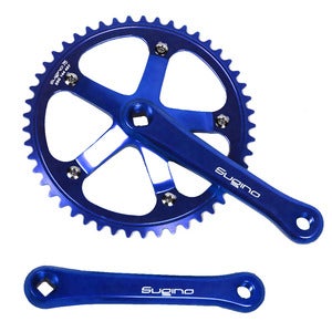 Image of Sugino 75 Track Crankset, Blue