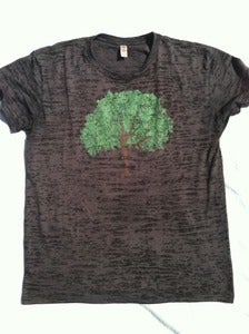 Image of dancing tree - men's burnout crew neck t-shirt - black