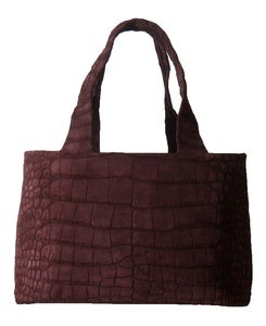 Image of Suede Crocodile Tote
