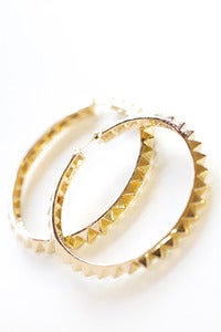 Image of studded hoop earrings