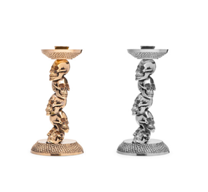 Image of DL & Co. - Stacked Skull Candle Stick in GOLD