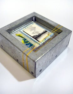 Image of From Here to There: WHEAT + TEAL Mixed Media Collage