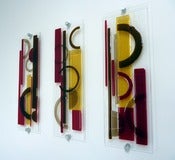 Image of Milan Triptych - set of 3 glass art panels