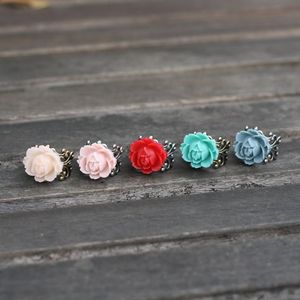 Image of Vintage Open Rose Adjustable Ring - 5 Colors