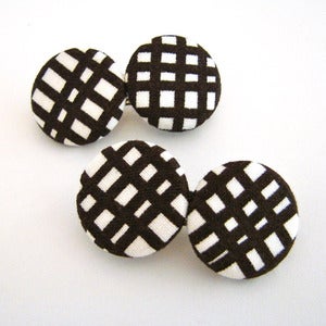 Image of Chocolate & White Criss-Cross Hair Clips