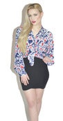 Image of Vintage Swirl Print Blouse