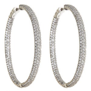 Image of Kara Ackerman <I>Talulah <i/> Large Micro Pave Set Hoops in Rhodium Plating