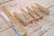 Image of Glittery Gold Clothespins