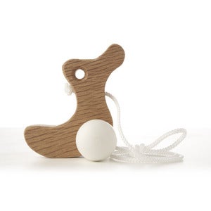 Image of Solid Oak Pull-along Duckling