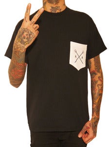 Image of ANCHORS AWEIGH RECORDS "Neptune" pocket t shirt black