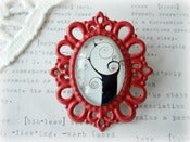 Image of Red Framed Tree Brooch 