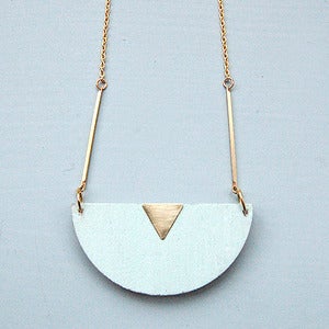 Image of Mint Half Moon Wooden Necklace by Rachel Loves Bob