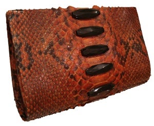 Image of Orange and Black Python with Obsidian
