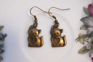 Image of Bronze Cat Earrings
