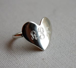 Image of Monogrammed Heart Ring