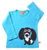 Image of Lipfish Puppy turqoise long sleeve tee shirt