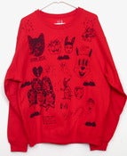 Image of Freestyle Collab Blue on Red Sweatshirt (Large) by Mildred and Pacolli