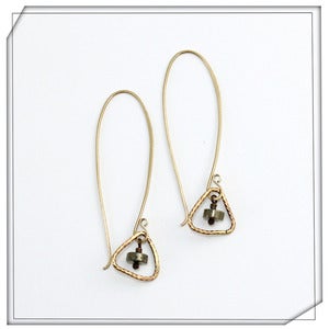 Image of Small Hoop and Stone Earrings