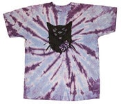 Image of Mutant cat T-shirt - grape tye-dye 
